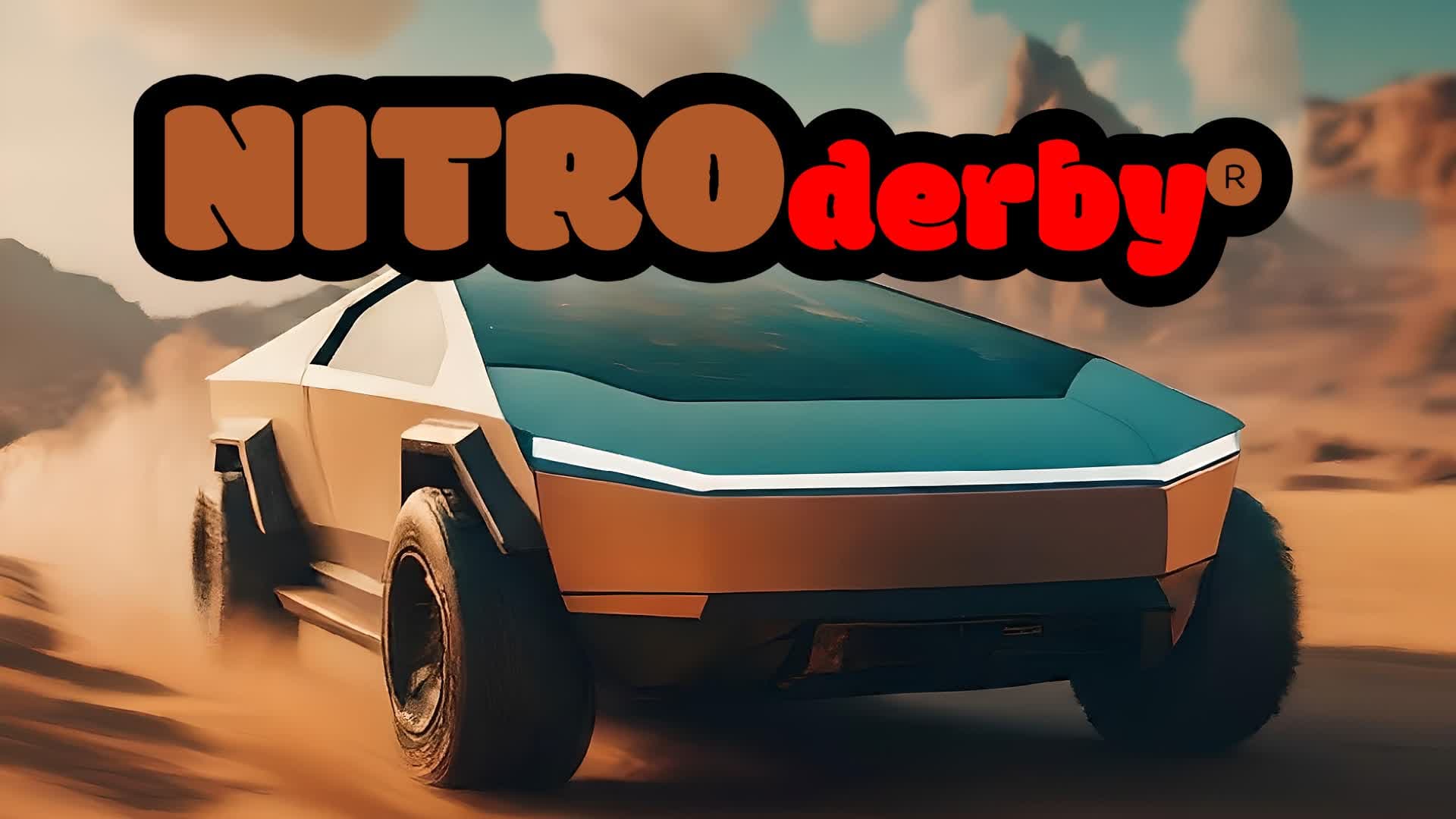NITROderby, a Fortnite island: cars racing across a deserted island.